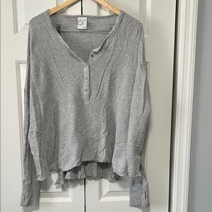 Aerie Heather Gray Button Down Shirt